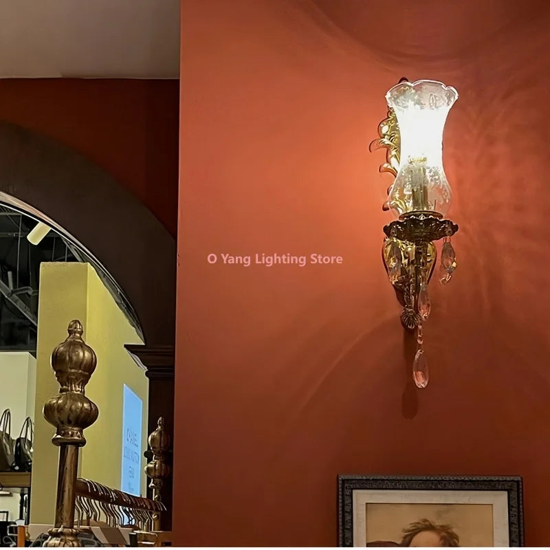 French Vintage Brass Wall Sconce – E14