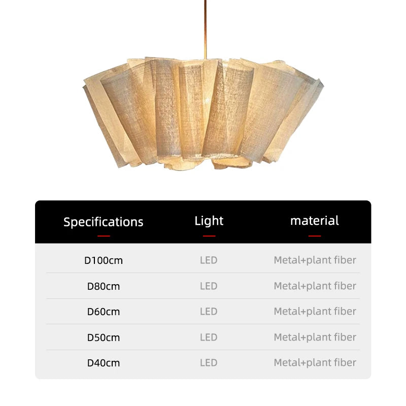 Fabric Chandelier – Wabi-Sabi Vintage LED for Living Room, Restaurant & Café, Office & Study | Celia Halo by Evenlyr