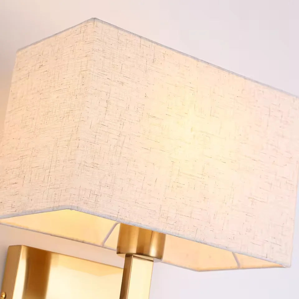 Copper & Fabric Wall Sconce – Modern Minimalist for Bedroom, Hallway, Living Room | Giselle Beam by Evenlyr