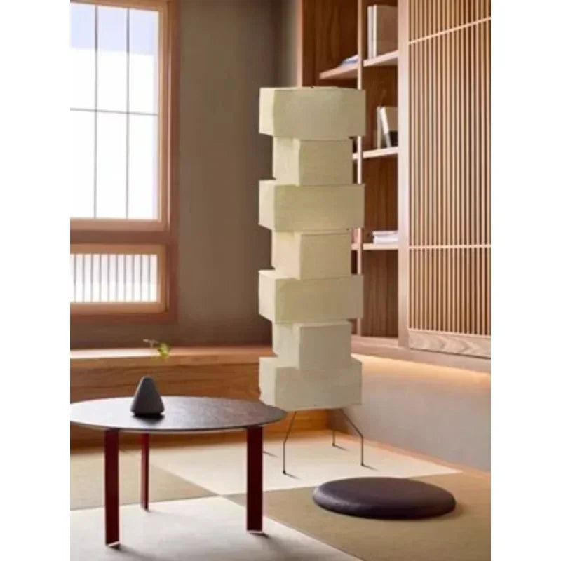 Rice Paper Floor Lamp – Wabi-Sabi Japanese for Bedroom, Reading Corner, Hotel Lounge | Fiora Orbit by Evenlyr
