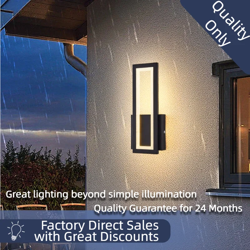 Palermo Minimalist Outdoor Wall Light for Porch