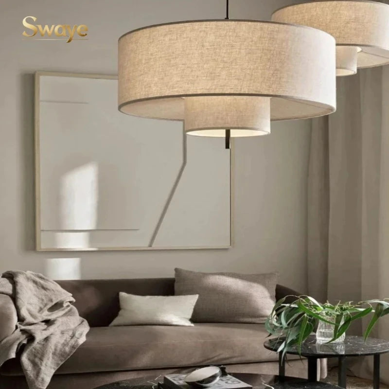 Fabric Chandelier – Wabi-Sabi Minimalist LED for Bedroom & Bedside | Elowen Dome by Evenlyr