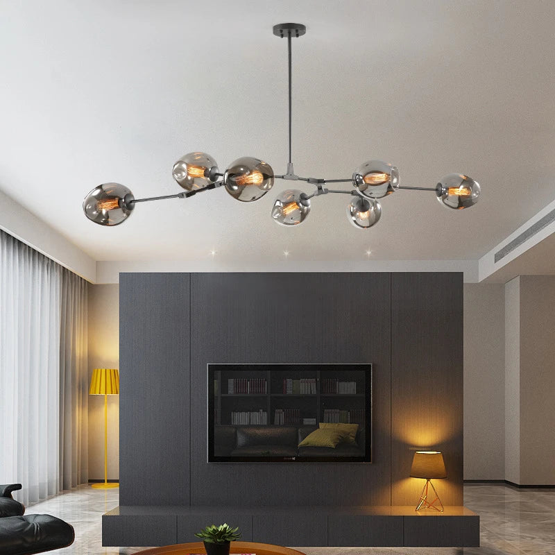 Glass Chandelier – Nordic Modern LED for Dining Room & Kitchen | Seren Veil by Evenlyr