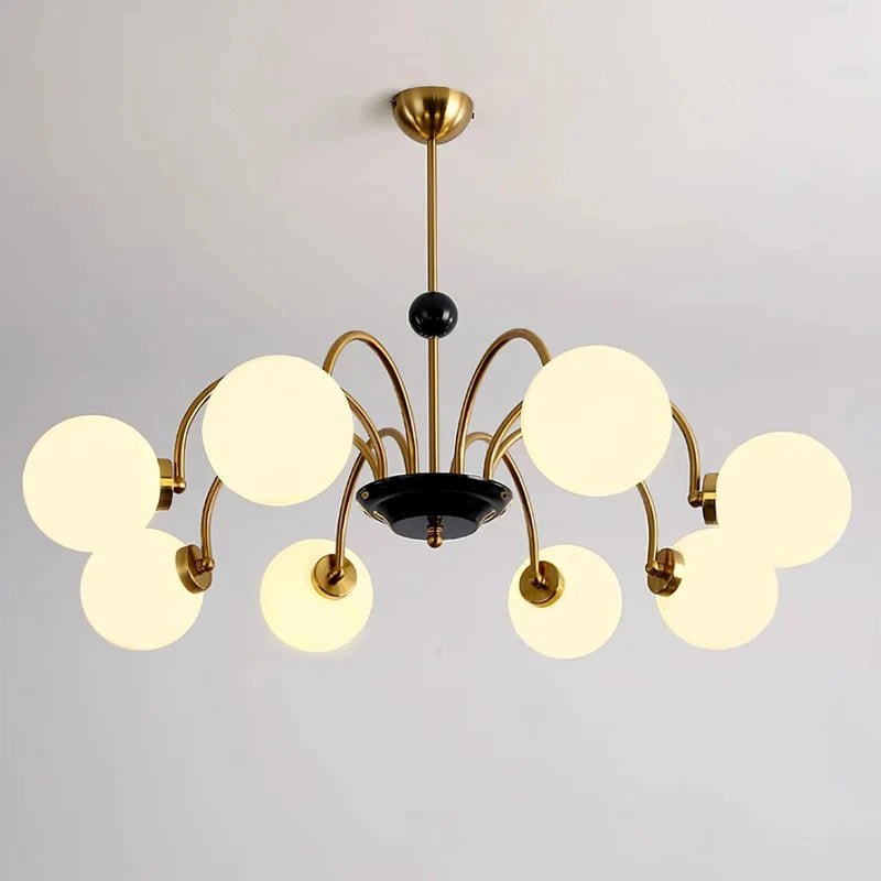 Nordic Modern Chandelier – Glass Multi-Light for Foyer, Hotel Lobby | Lucienne Veil by Evenlyr
