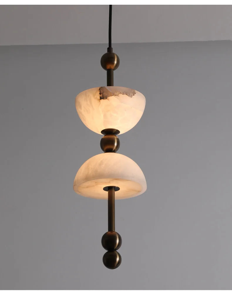 Alabaster & Marble Pendant Light – Nordic Modern for Dining Room, Bedroom, Kitchen Island | Thalia Line by Evenlyr