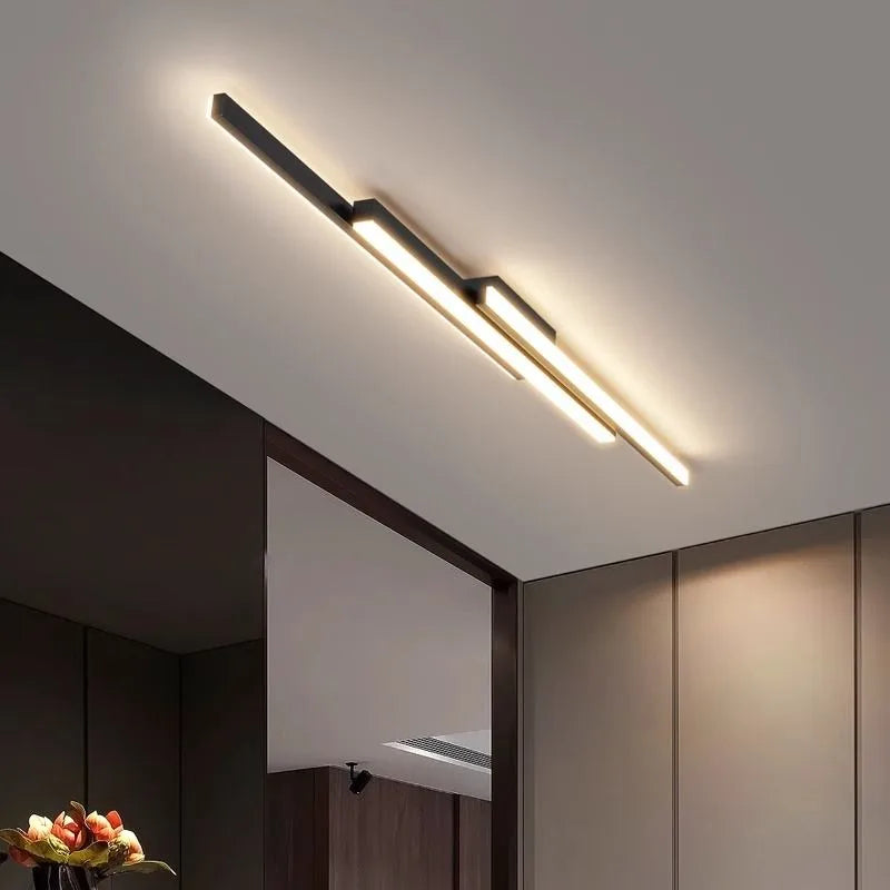 Metal Flush Mount Ceiling Light – Modern Minimalist Linear LED for Bedroom, Hallway, Entryway | Fiora Arc by Evenlyr