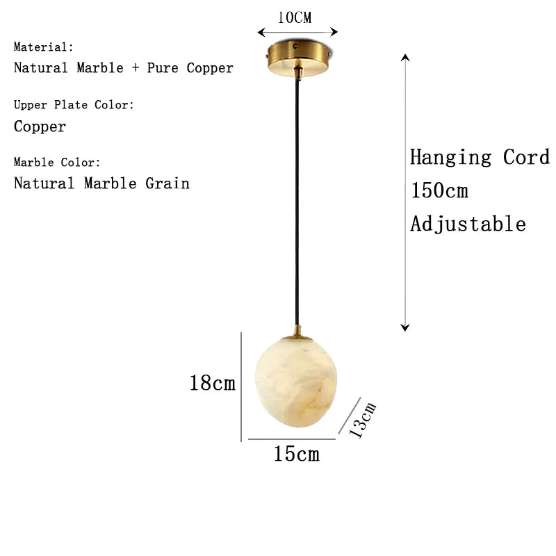 Quilla Halo Dimmable Alabaster Pendant Light – product view 11
