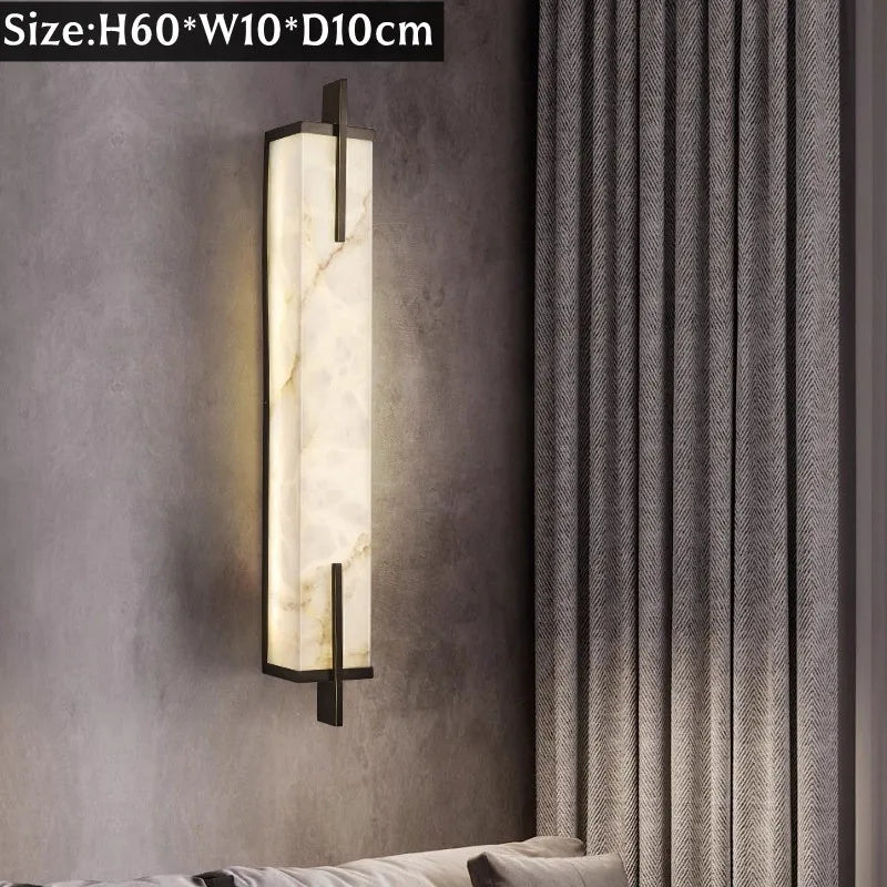 Alabaster & Marble Wall Sconce – Modern for Bathroom, Bedroom & Bedside, Hallway & Entryway | Calista Glow by Evenlyr