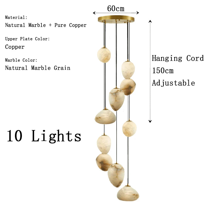 Quilla Halo Dimmable Alabaster Pendant Light – product view 15