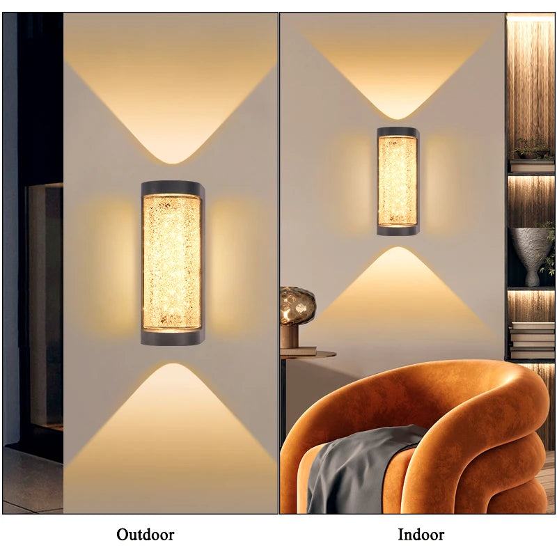 Caspian 10W Outdoor Wall Light for Exterior Corridor – Crystal – detail view 6