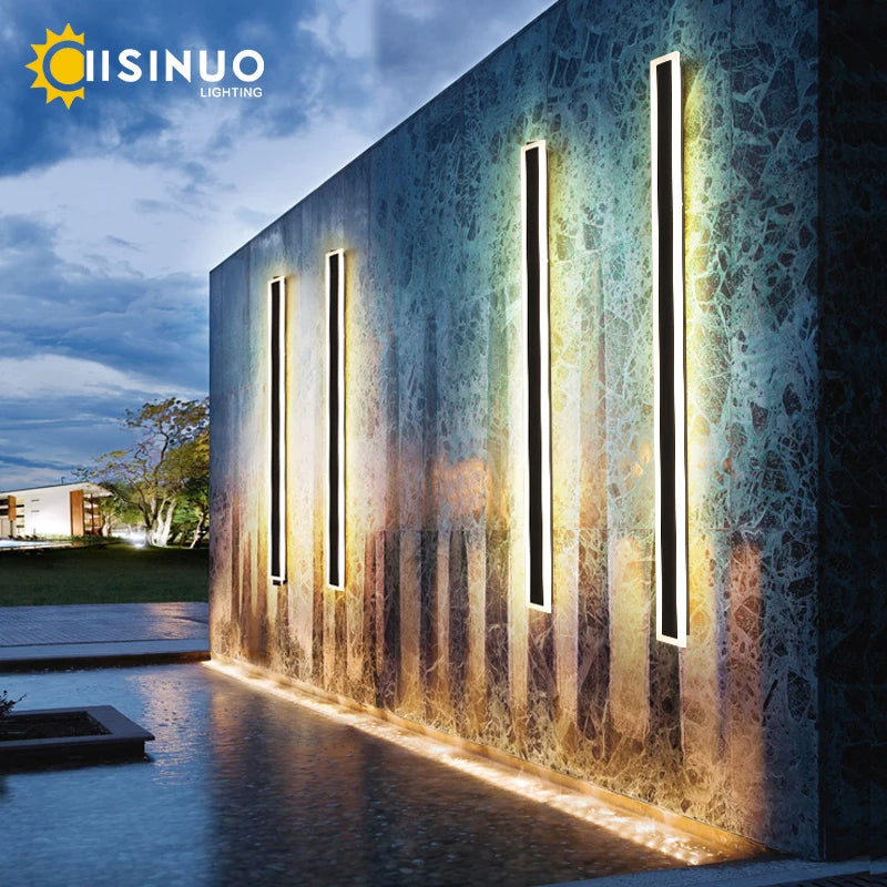 Caspian Tall Dimmable Aluminum Outdoor Wall Light – IP65 – detail view 2