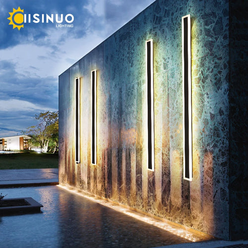 Caspian Tall Dimmable Aluminum Outdoor Wall Light – IP65 – detail view 2