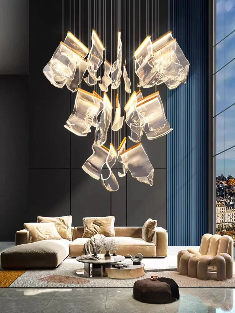 Metal Chandelier – Modern LED for Living Room, Restaurant & Café | Noemi Crest by Evenlyr