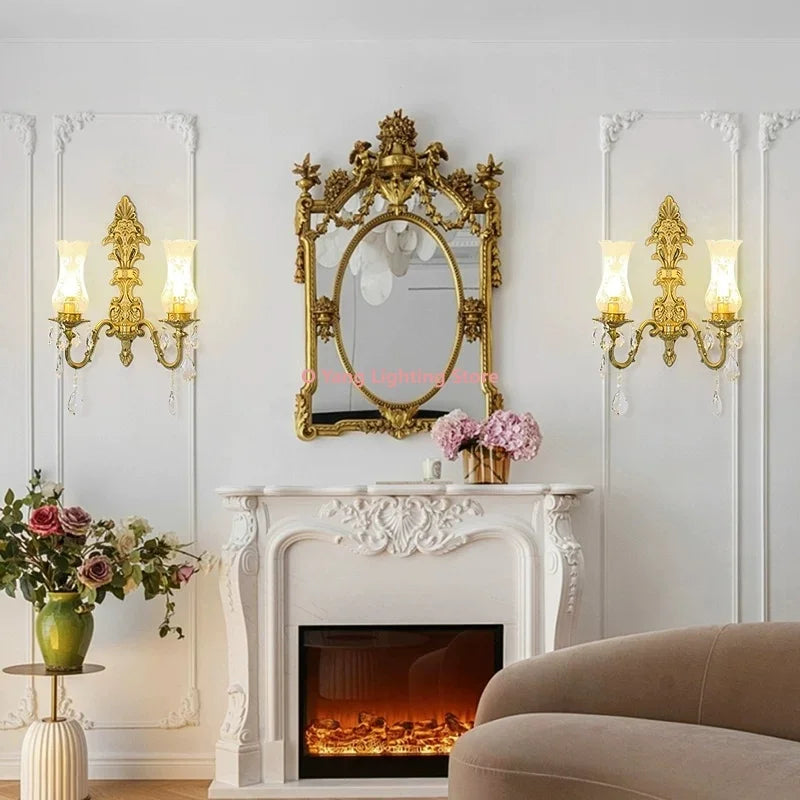 French Vintage Brass Wall Sconce – E14