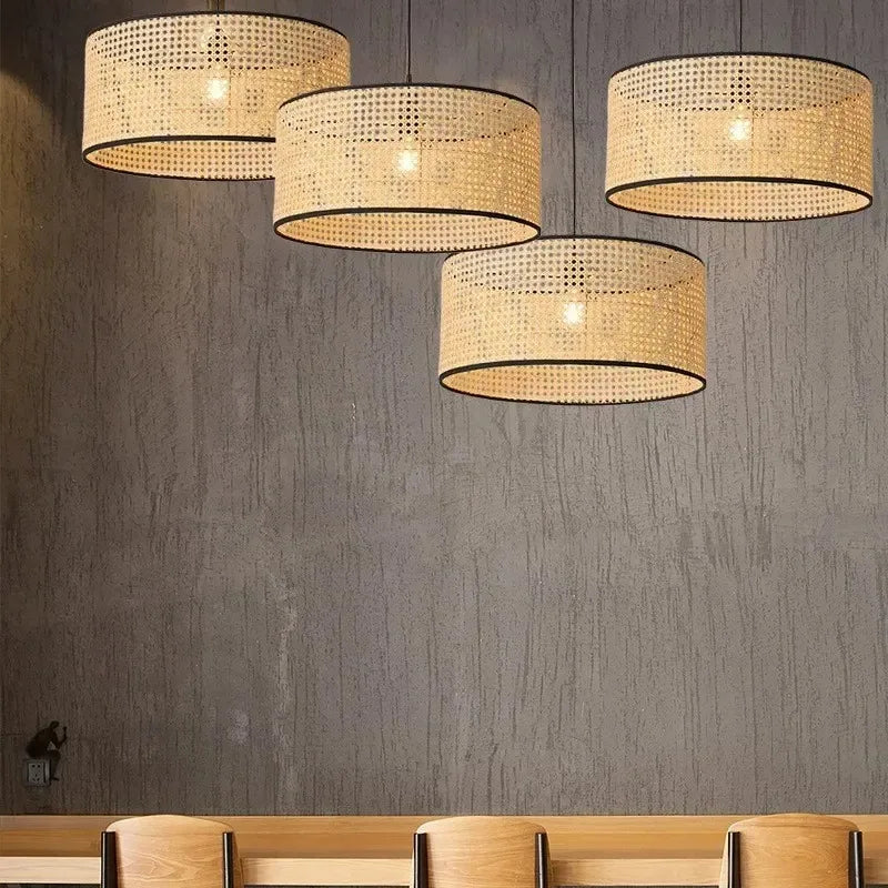 Palermo Bamboo Rattan Chandelier for Dining Room – Vintage