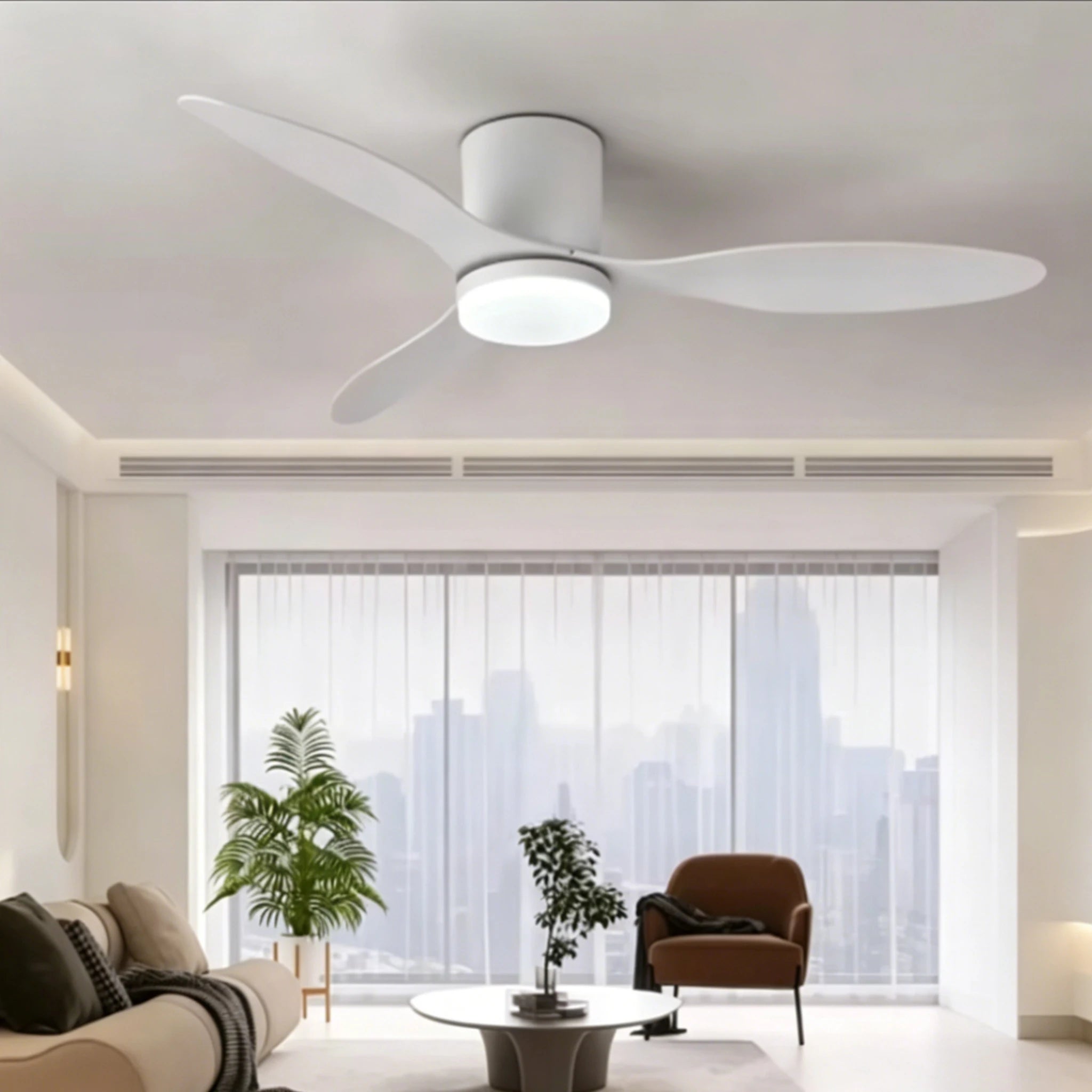 Quintara Low Profile Ceiling Fan with Light for Low-Ceiling Bedroom – Remote Control – detail view 6