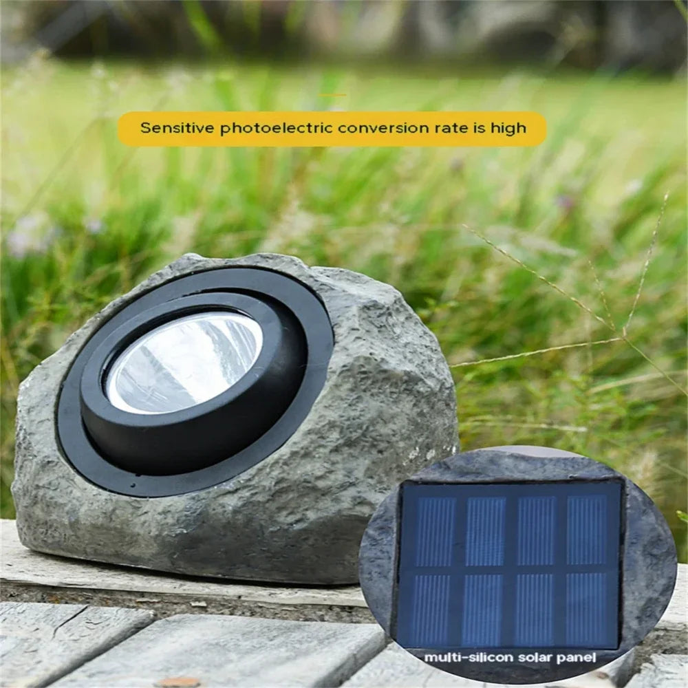 Neroli Simulated Stone Solar Garden Light for Pond or Lawn – detail view 3