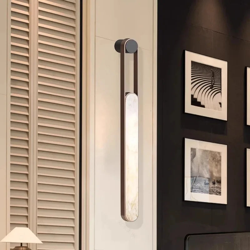 Noma Ridge Marble Wall Sconce – Minimalist – product detail 3