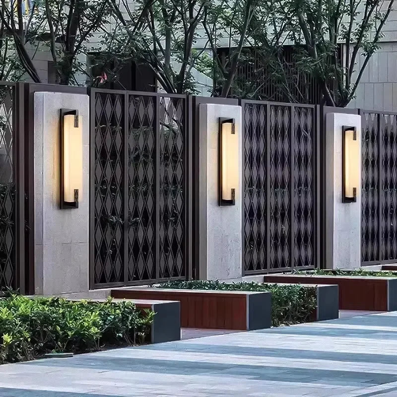 Doria Brass Outdoor Wall Light for Villa Exterior – detail view 3
