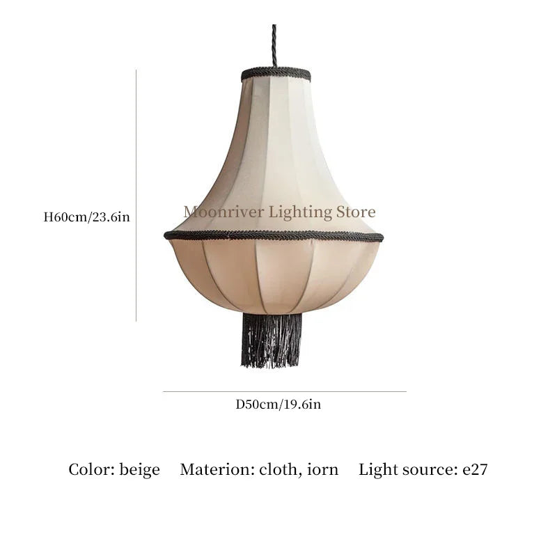 Beige Wabi-Sabi Fabric Chandelier