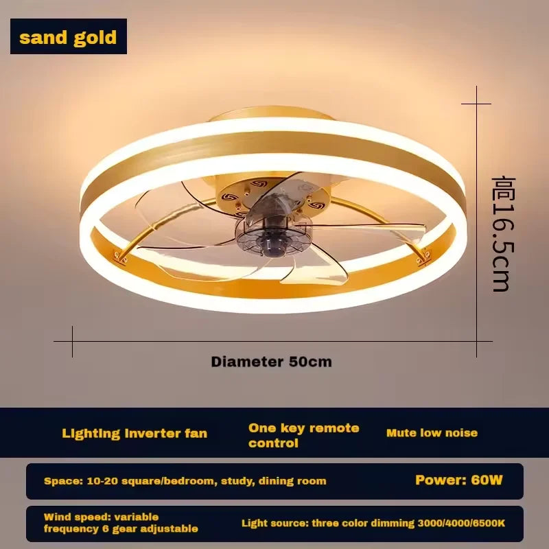 Elara 50cm Ceiling Fan with Light for Low-Ceiling Bedroom – Remote Control – detail view 8