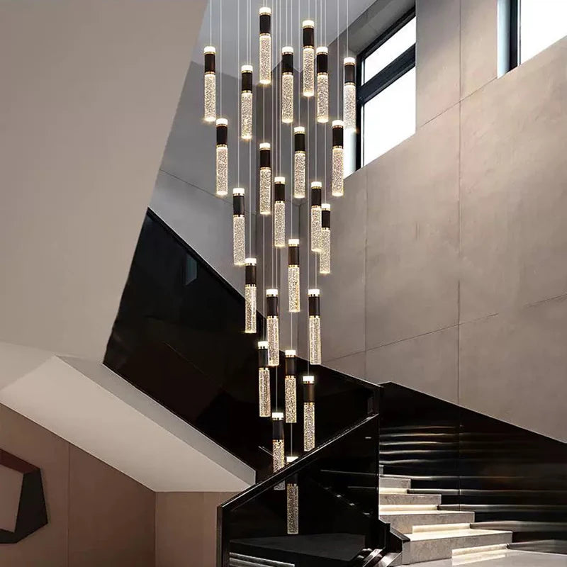 Modern Minimalist Chandelier – Crystal Dimmable LED for Dining Room, Hotel Lobby | Elowen Veil by Evenlyr