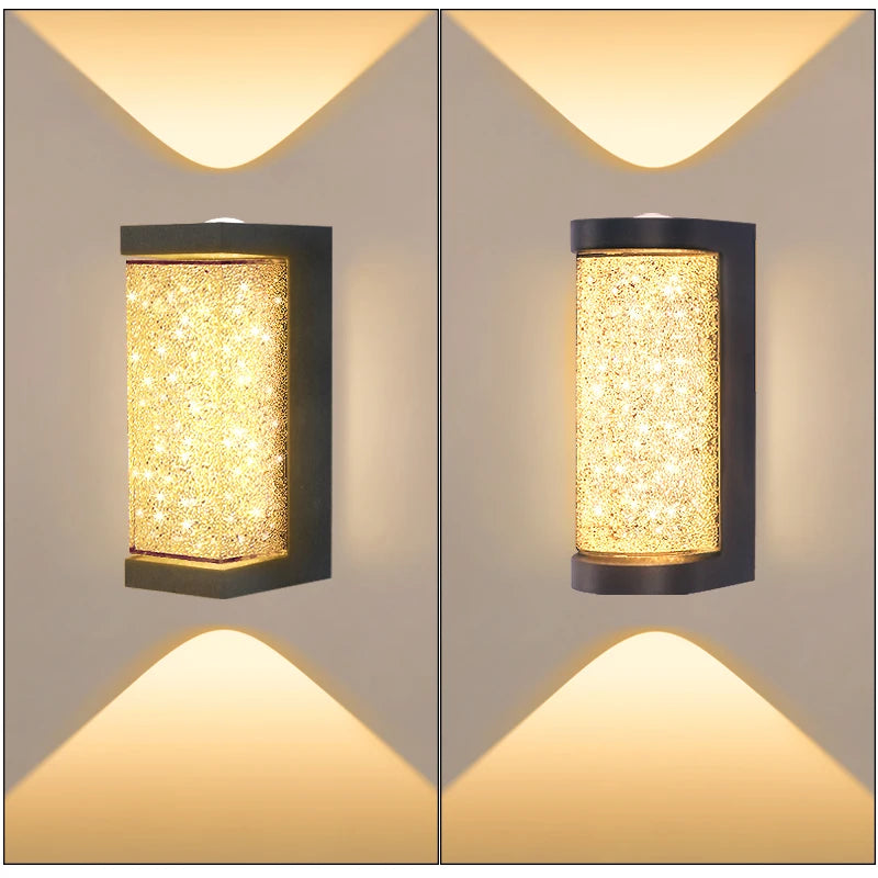 Caspian 10W Outdoor Wall Light for Exterior Corridor – Crystal – detail view 5