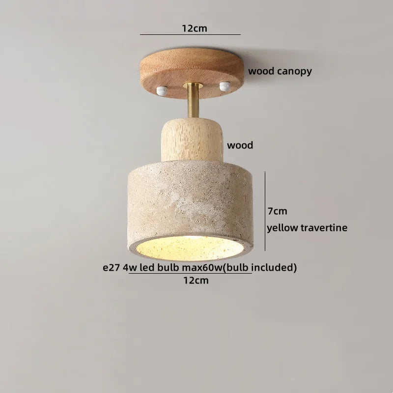 Ruelle Veil Globe Travertine Ceiling Light – product view 18