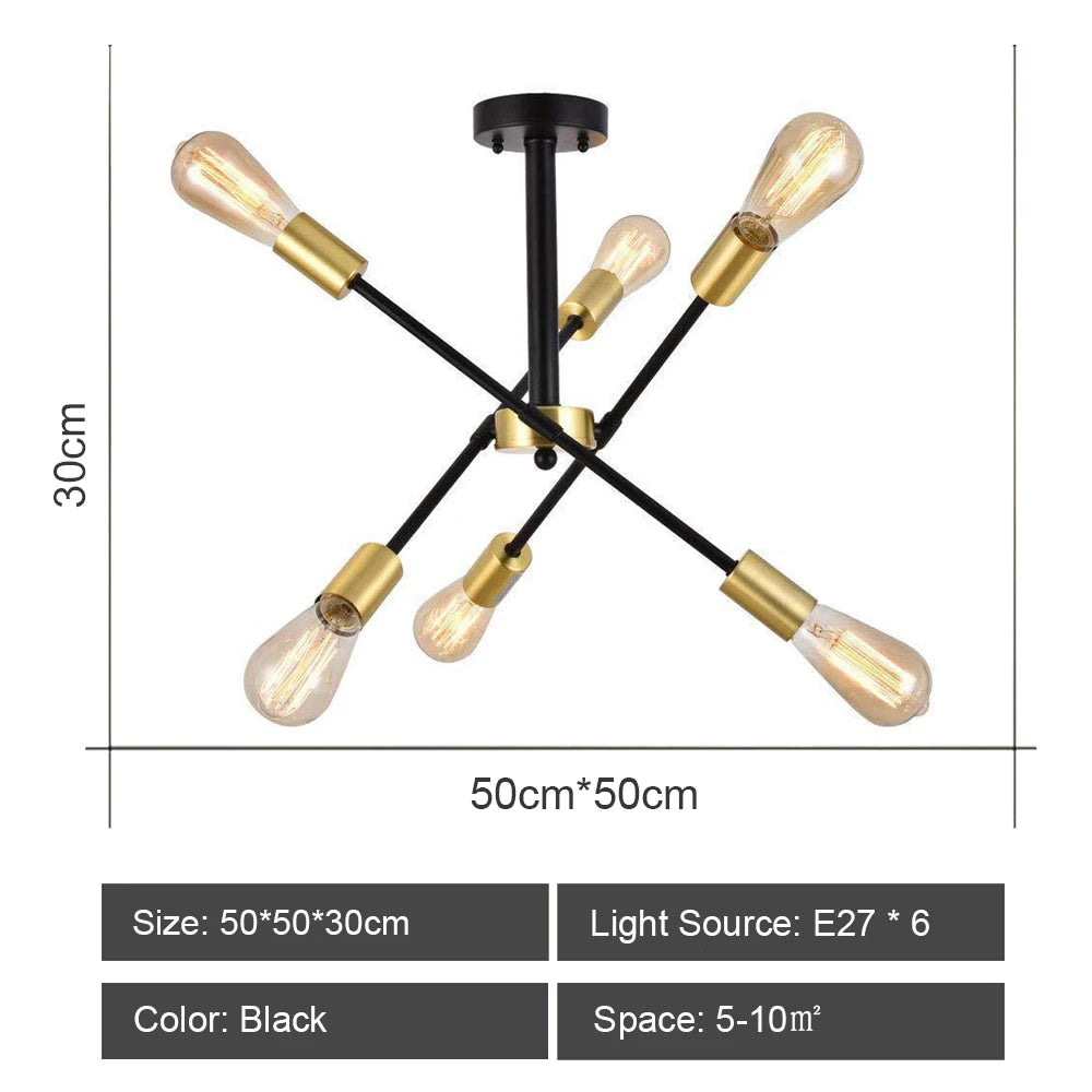 Quintara Flush Mount Modern Chandelier for Dining Room – Vintage