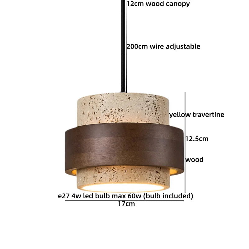 Galen Veil Travertine Pendant Light – product view 8
