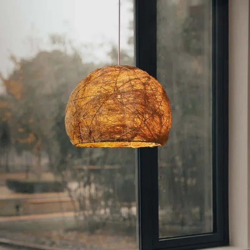 Rattan & Wood Chandelier – Wabi-Sabi Japanese Dimmable LED for Dining Room, Bedroom, Living Room | Mirelle Petal by Evenlyr