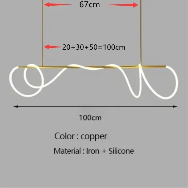 Metal Linear Chandelier – Modern LED Linear for Dining Room & Kitchen, Restaurant & Café | Alora Veil by Evenlyr