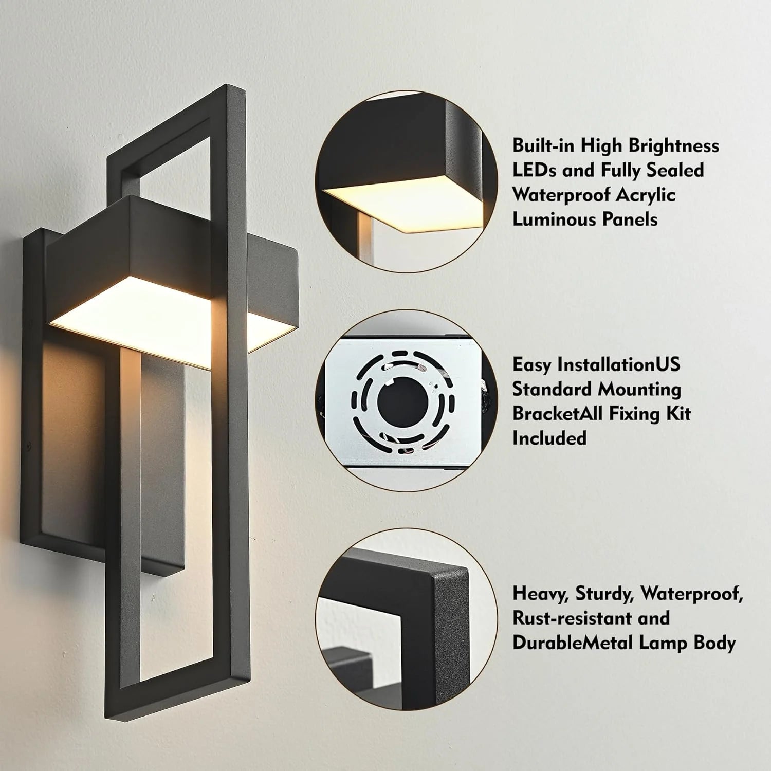 Elara 12W Vintage Outdoor Wall Light for Courtyard – IP65 – detail view 4
