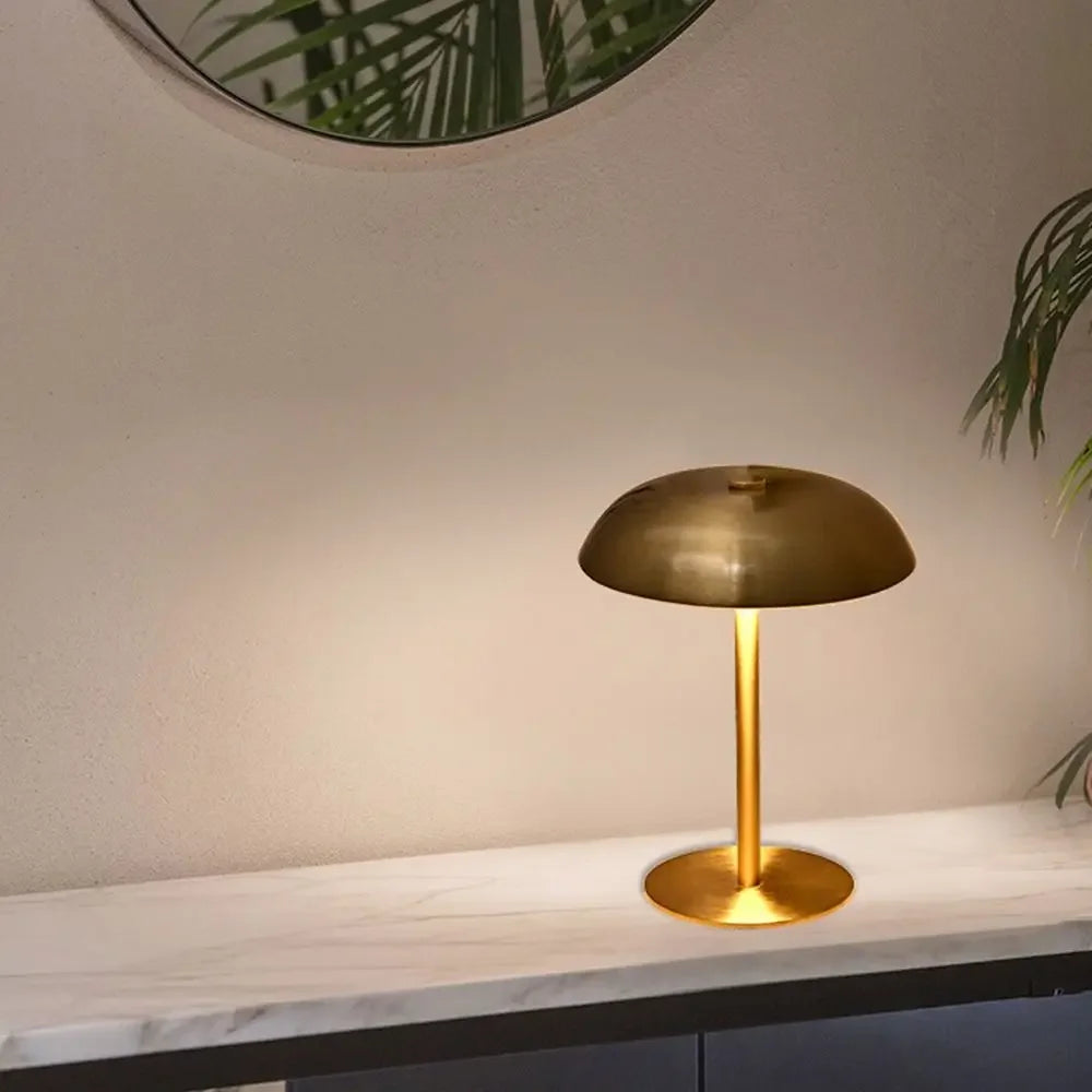 Metal Table Lamp – Modern Minimalist Dimmable LED for Bedside, Restaurant Table, Hotel Room | Maris Column by Evenlyr