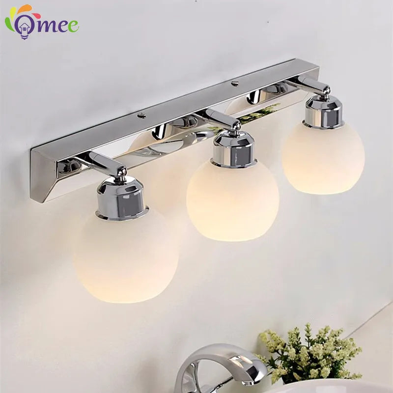 Helios Crystal LED Bathroom Mirror Light for Vanity Area – Stainless Steel