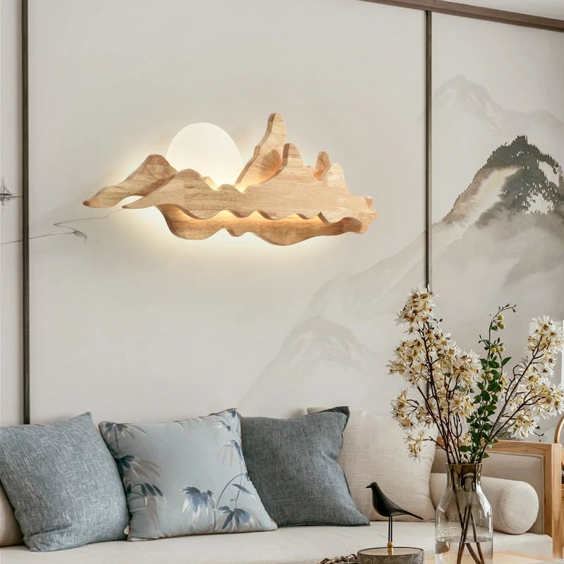 Aveline Halo Wood Wall Sconce – product view 3
