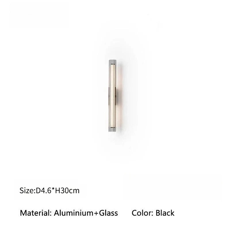 Glass Linear Wall Sconce – Nordic Minimalist Linear for Bedroom & Bedside, Living Room, Hotel & Hospitality | Isola Veil by Evenlyr