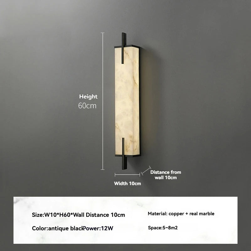 Alabaster & Marble Wall Sconce – Modern for Bathroom, Bedroom & Bedside, Hallway & Entryway | Calista Glow by Evenlyr