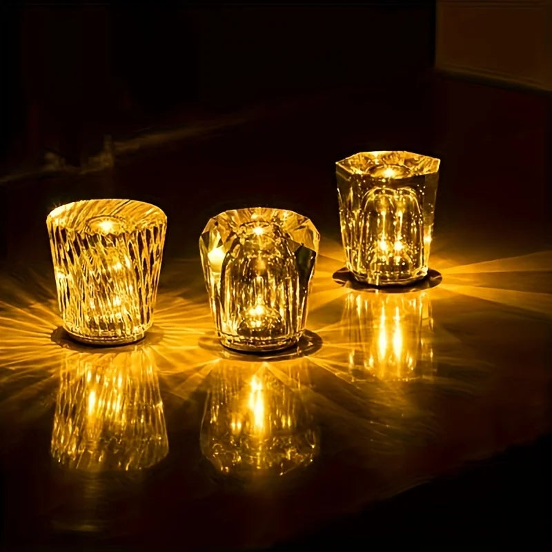Crystal Table Lamp – Modern Minimalist Cordless Rechargeable for Bedside, Restaurant Table, Living Room | Mirelle Grove by Evenlyr