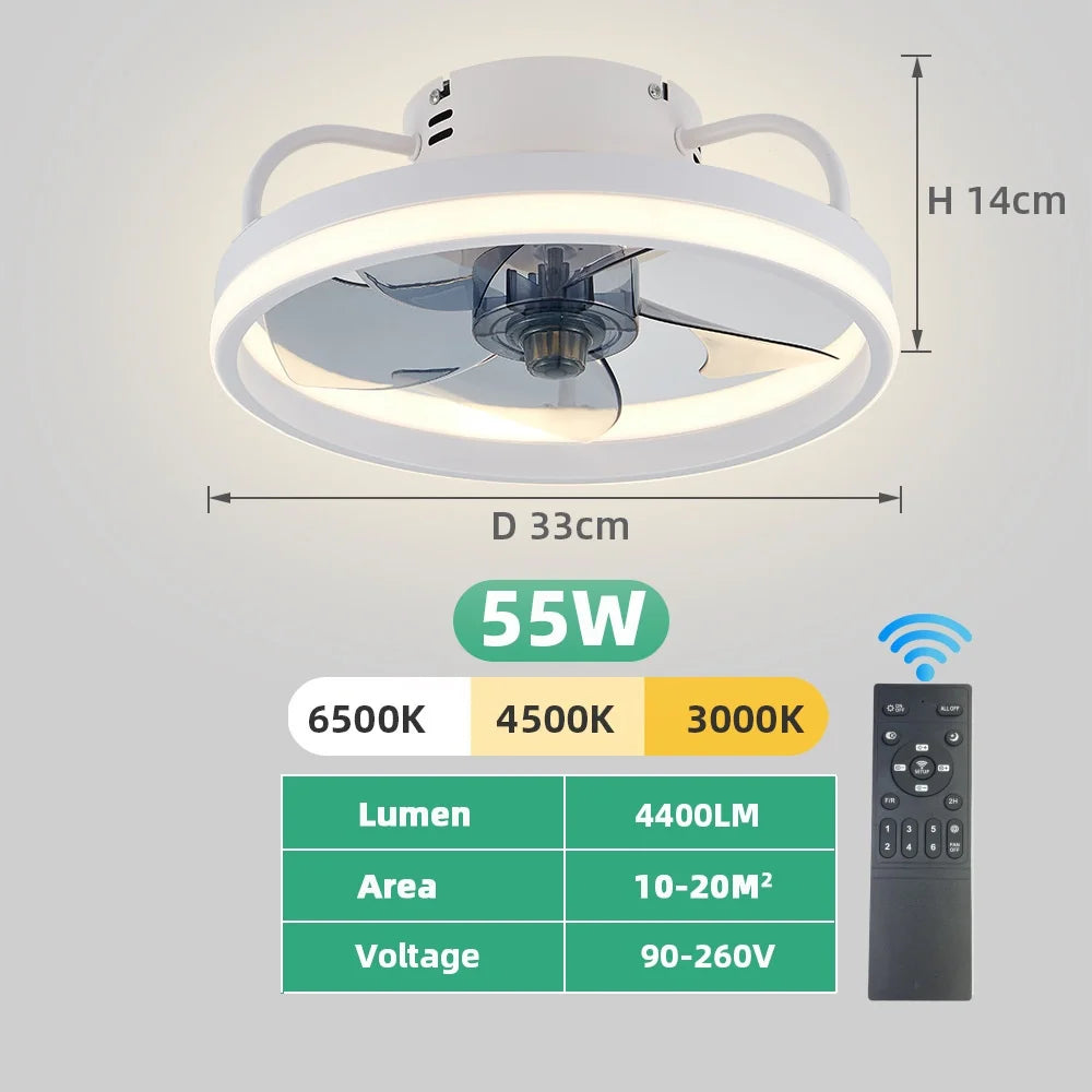 Ilaria 6-Speed Timer Ceiling Fan Light for Attic – DC Motor Remote