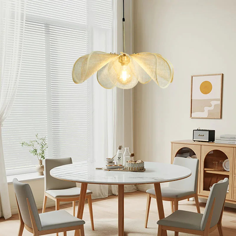 Fabric Chandelier – Wabi-Sabi Minimalist LED for Hotel & Hospitality, Restaurant & Café | Celia Orbit by Evenlyr