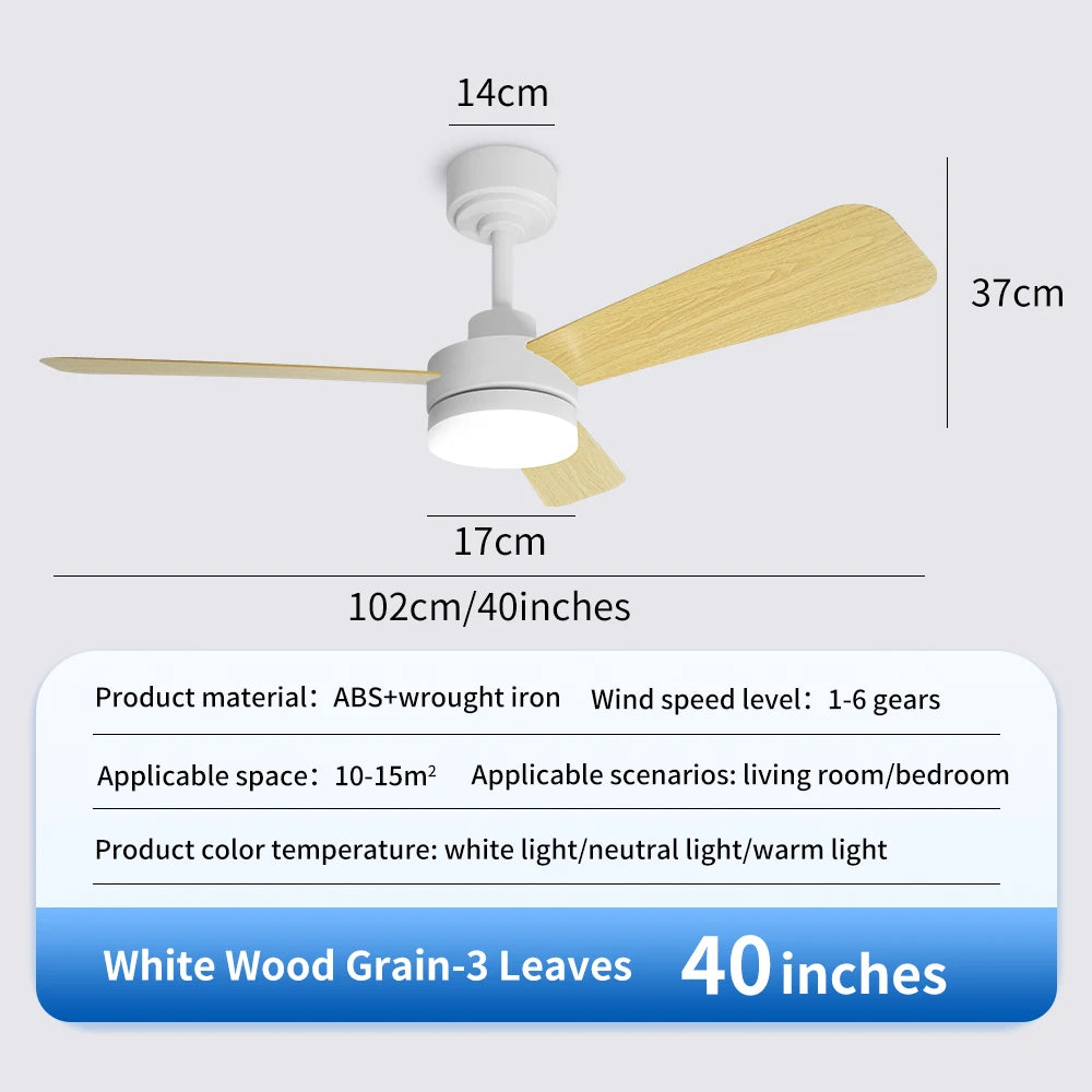 Orlena 40/52-Inch Black Ceiling Fan with Light – Remote Control