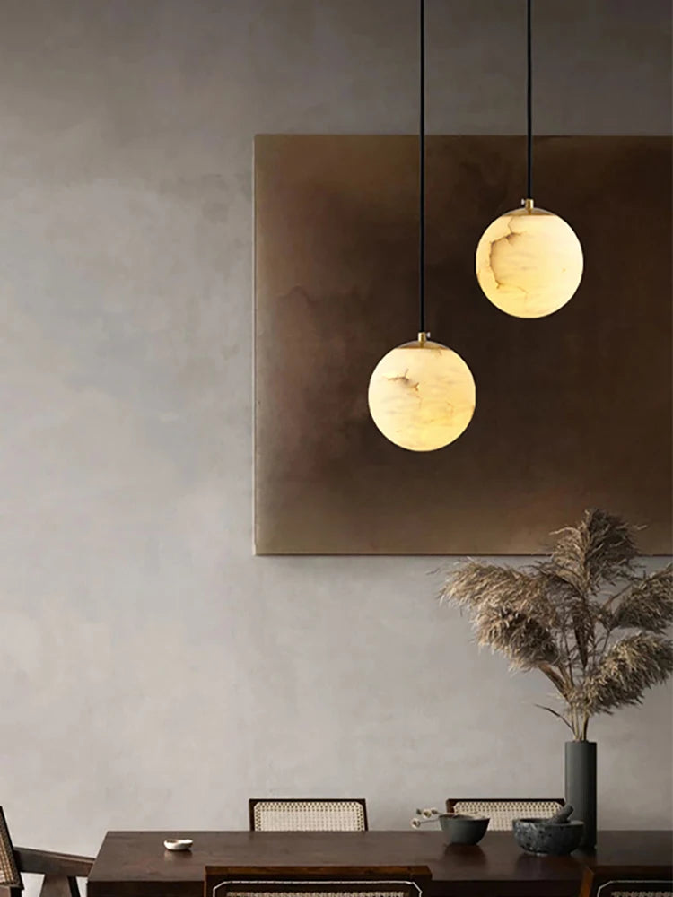 Zorin Halo Alabaster Pendant Light – product view 3