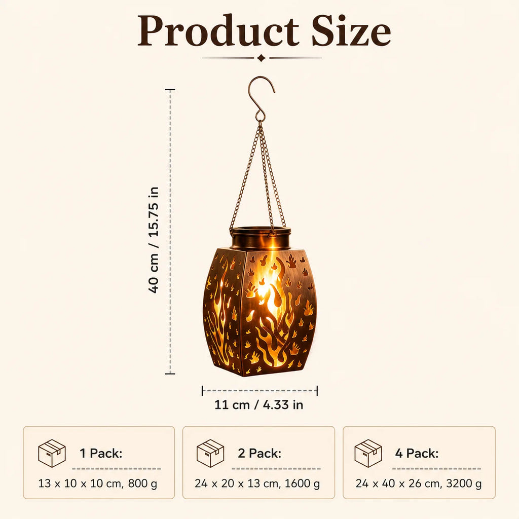 Liora 16-Inch Solar Hanging Lantern Set – 2 Pack – detail view 2
