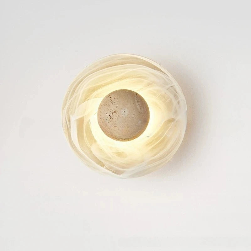 Marble Wall Sconce – Wabi-Sabi Japanese for Bedroom, Hallway, Living Room | Maris Beam by Evenlyr