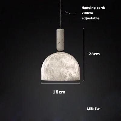 Delia Veil Sculptural Marble Pendant Light – product view 18