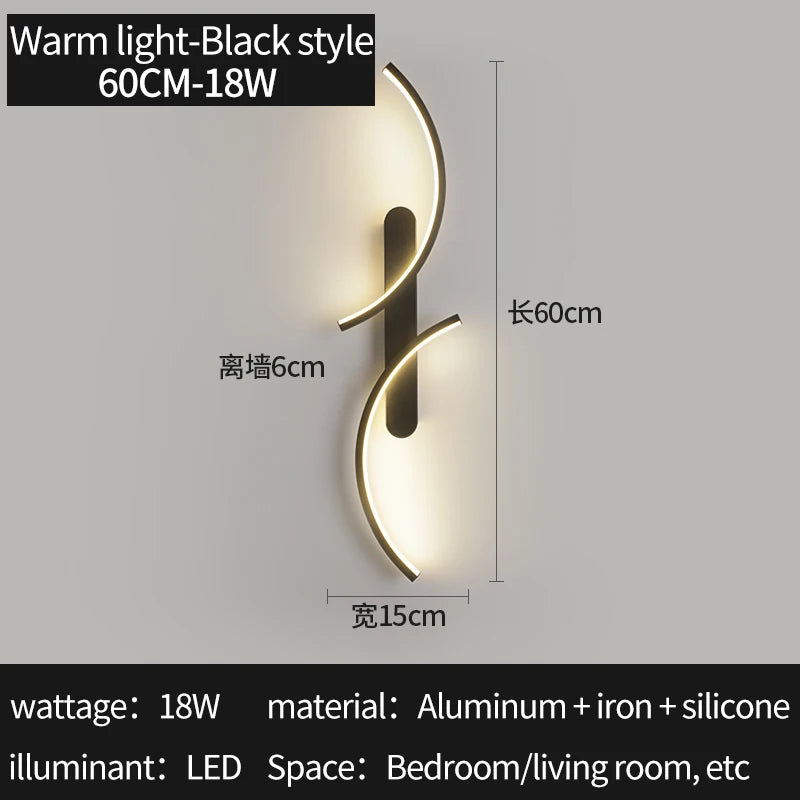 Eira Cascade Aluminum Wall Sconce – Minimalist – product detail 9