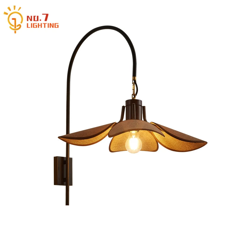 Neris Halo Sculptural Fabric Wall Sconce – Wabi-Sabi Fabric Sculptural Wall Sconces for Restaurant