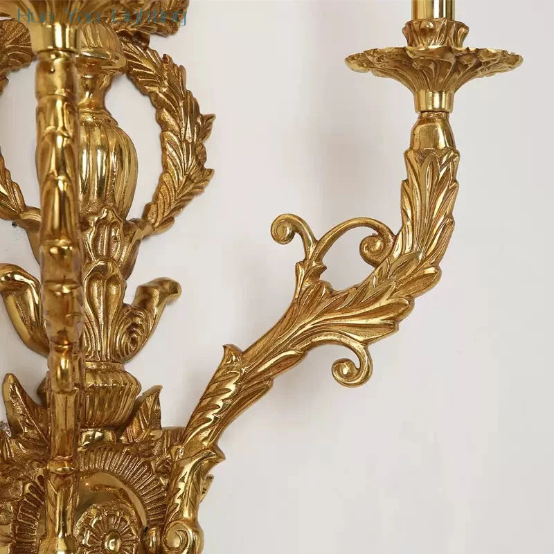 Tall Aged Copper Two-Light Wall Sconce – 103cm