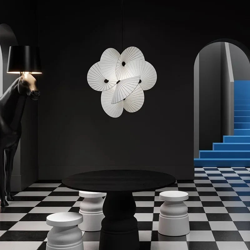 Paper Chandelier – Modern Minimalist for Dining Room, Kitchen Island, Living Room | Lucienne Petal by Evenlyr